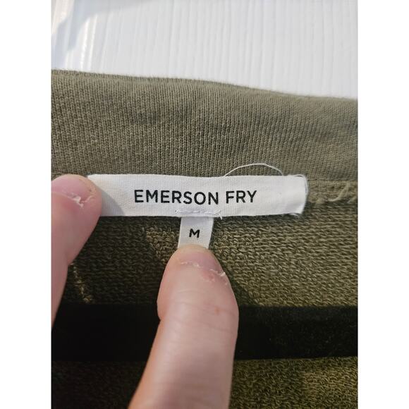 Emerson Fry Organic Cotton Olive Green Dress M Square Neck Sweatshirt Tuckernuck - Picture 2 of 6